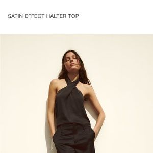 Zara Satin Effect Halter top - never worn - size medium